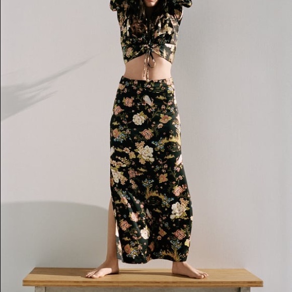 ZARA Floral Cut Out Skirt BNWT - Picture 2 of 5